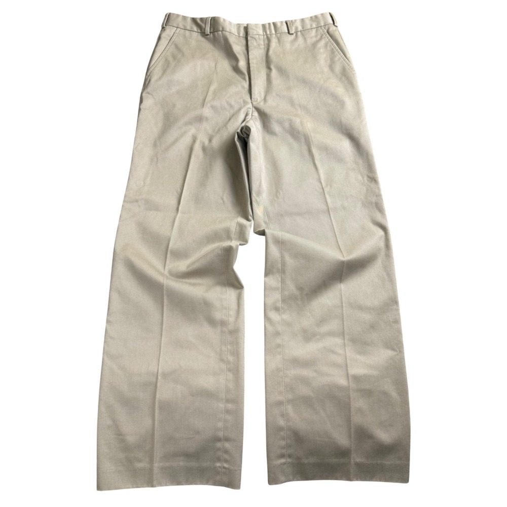 Lands' End Classic Chino Men 30"x28" Khaki Flat Front Relaxed Leg Workwear Pants